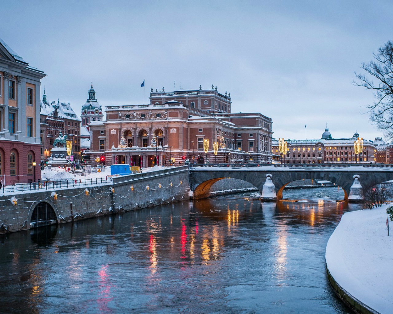 Зимний Стокгольм Швеция