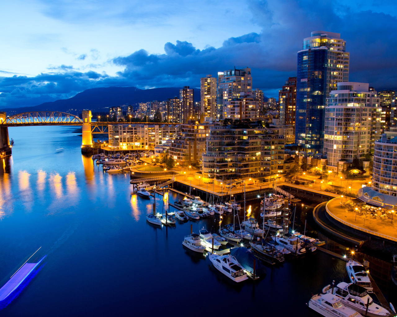Ночной Ванкувер Канада