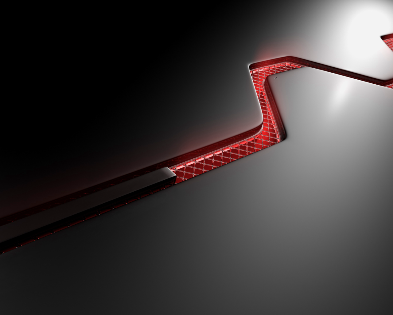 Красная решетка на корпусе компьютера