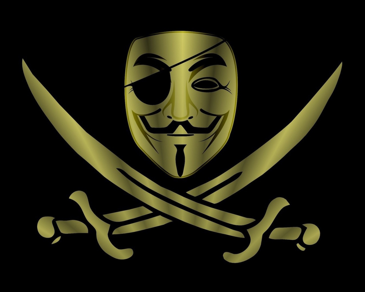 Анонимус на пиратском флаге
