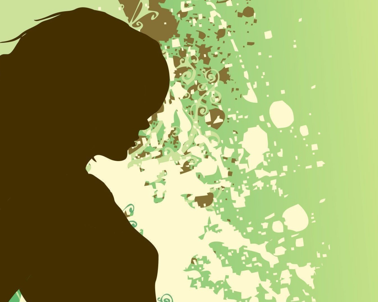 Коричневый силуэт девушки