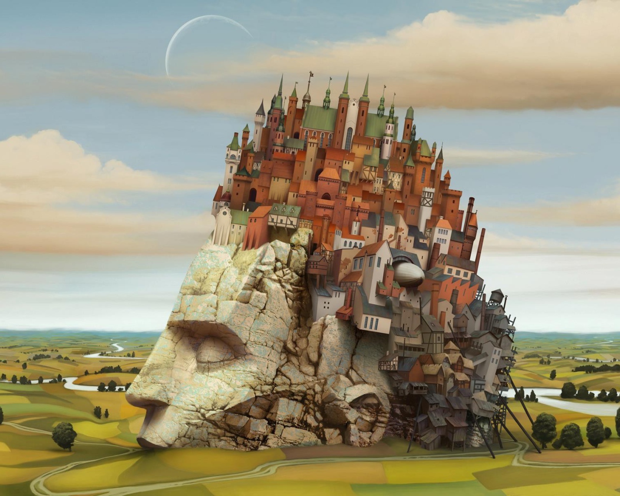 Город на голове великана