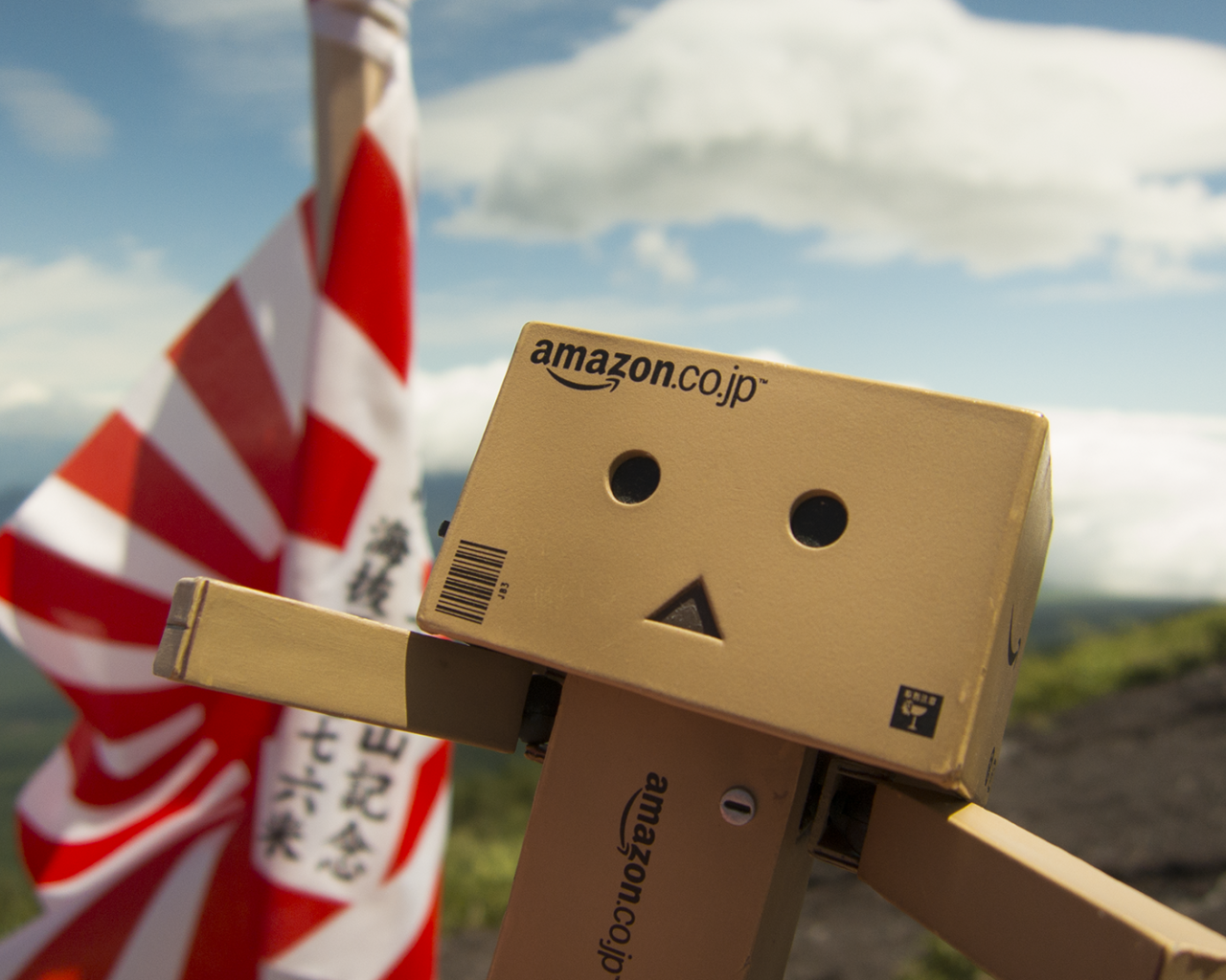 Дандо на фоне японского флага