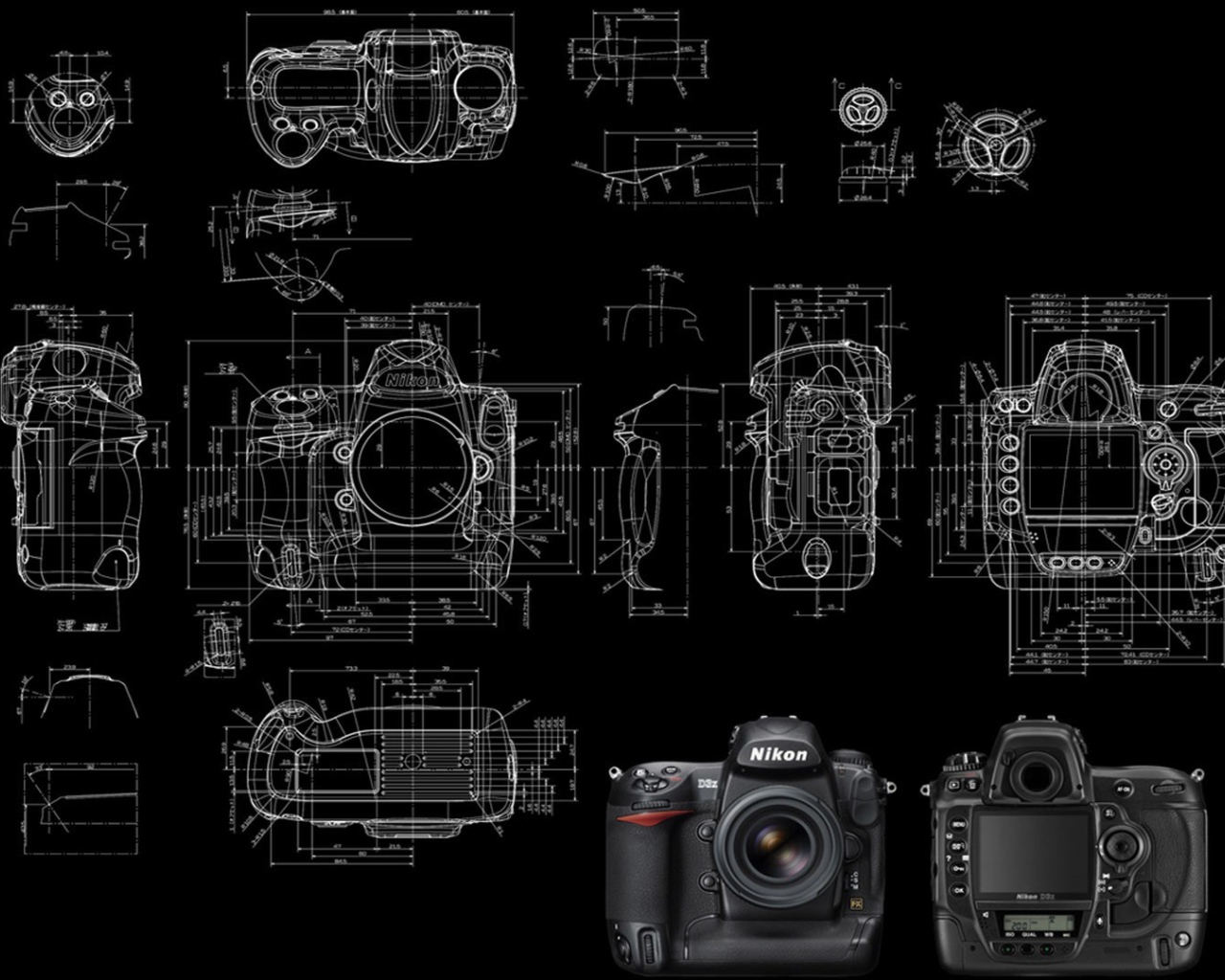 Чертеж фотоаппарата Никон
