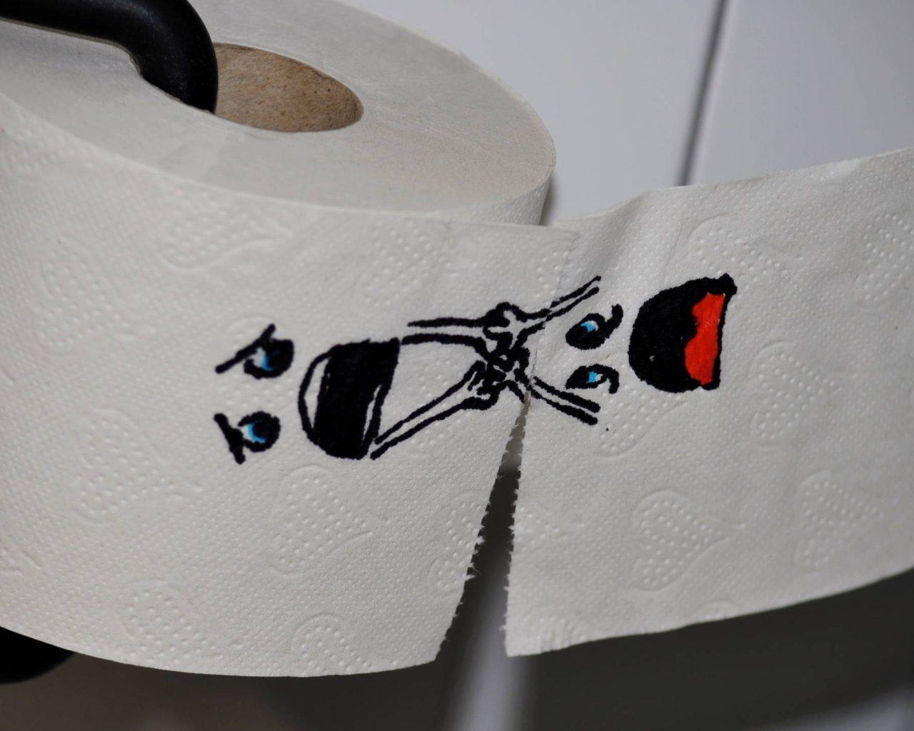 Рисунок на туалетной бумаге