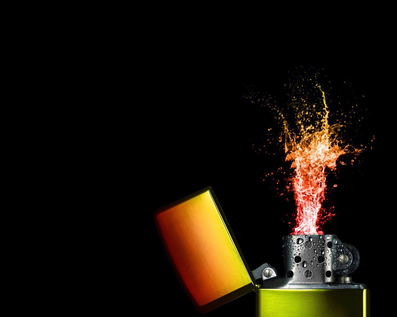 Фонтан искр из зажигалки