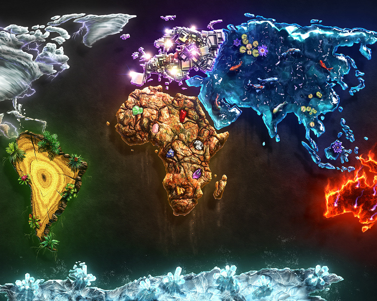 Карта стихий планеты Земля