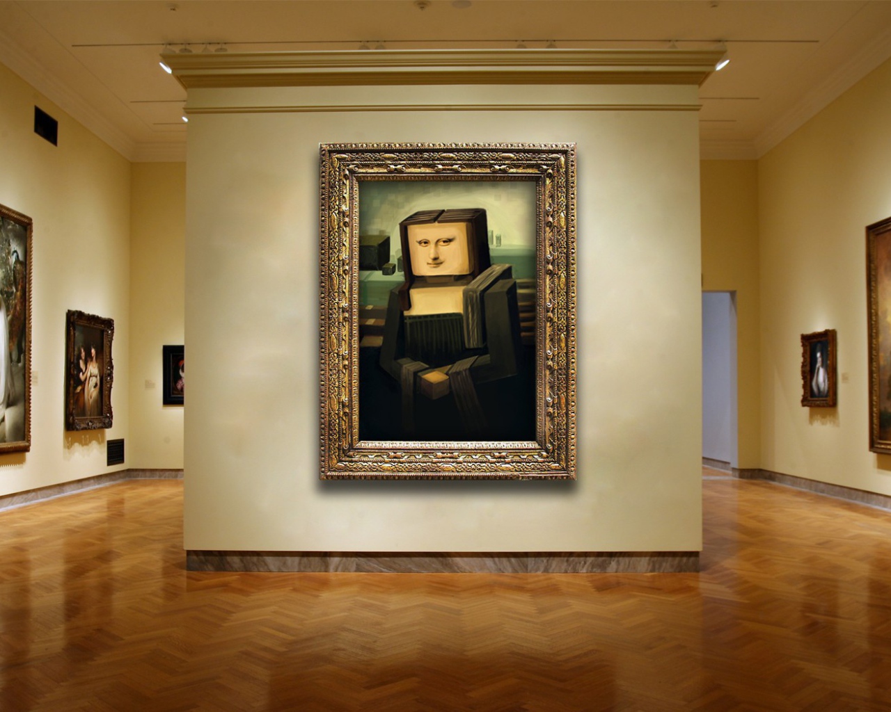 Мона Лиза в стиле Minecraft