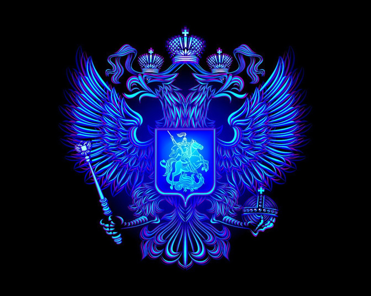 Неоновый герб России