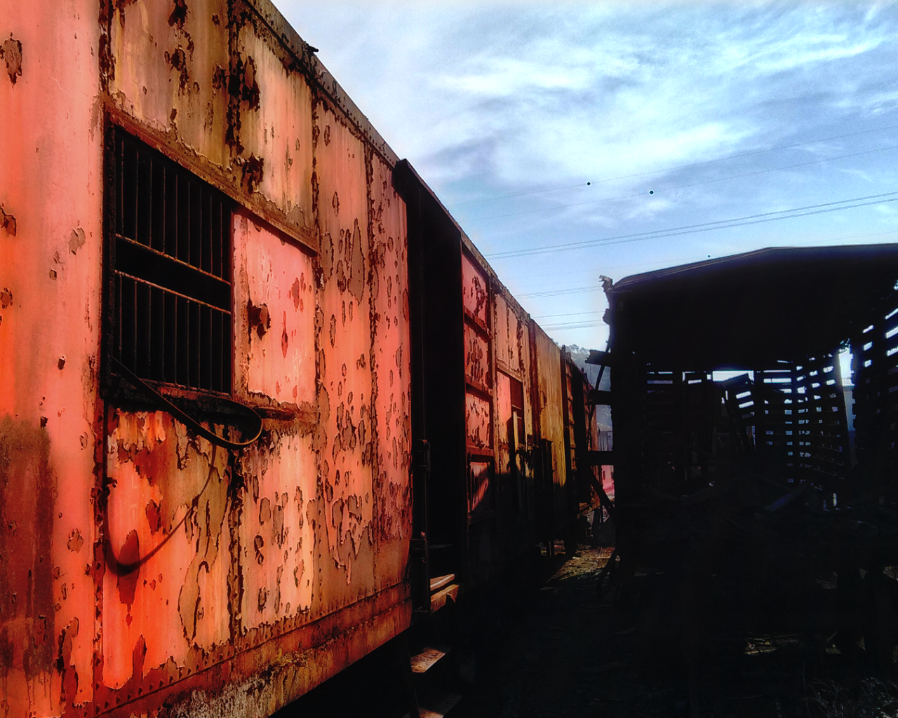 Старые ржавые вагоны