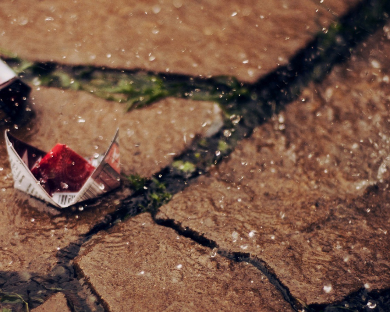 Бумажные кораблики под дождем