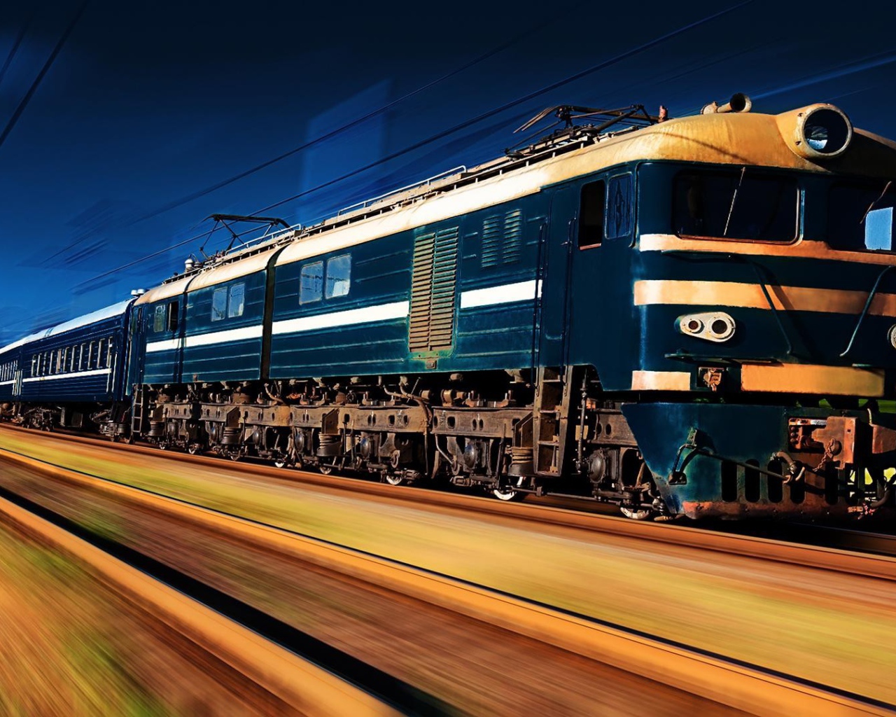 Пассажирский поезд на перегоне