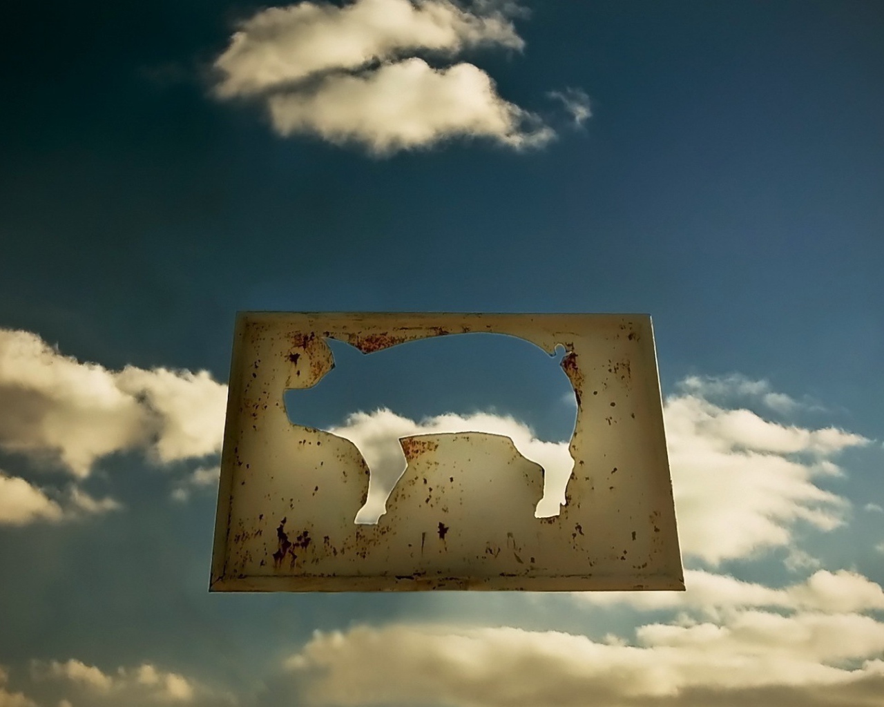 Силуэт свиньи на фоне неба