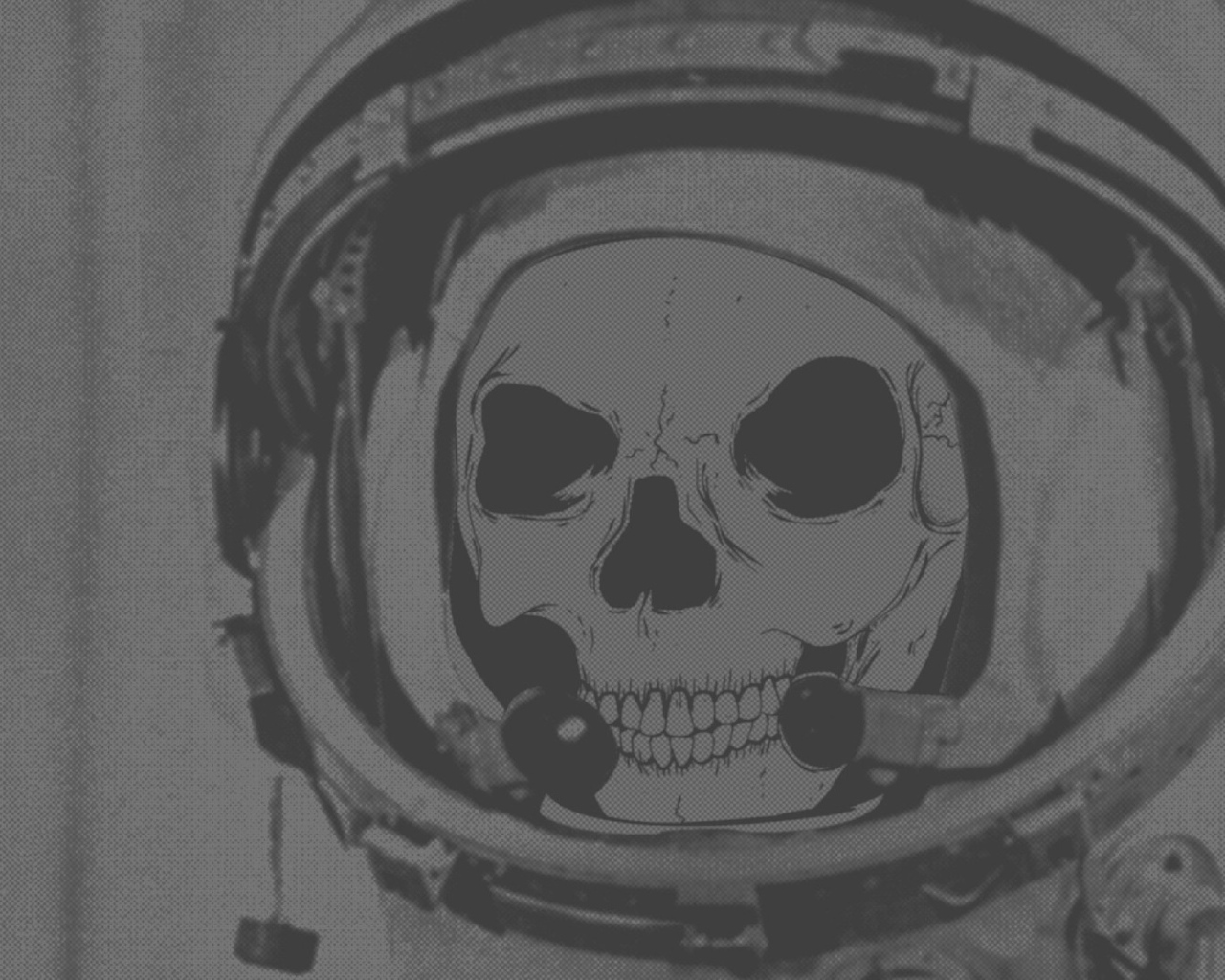 Череп космонавта в скафандре