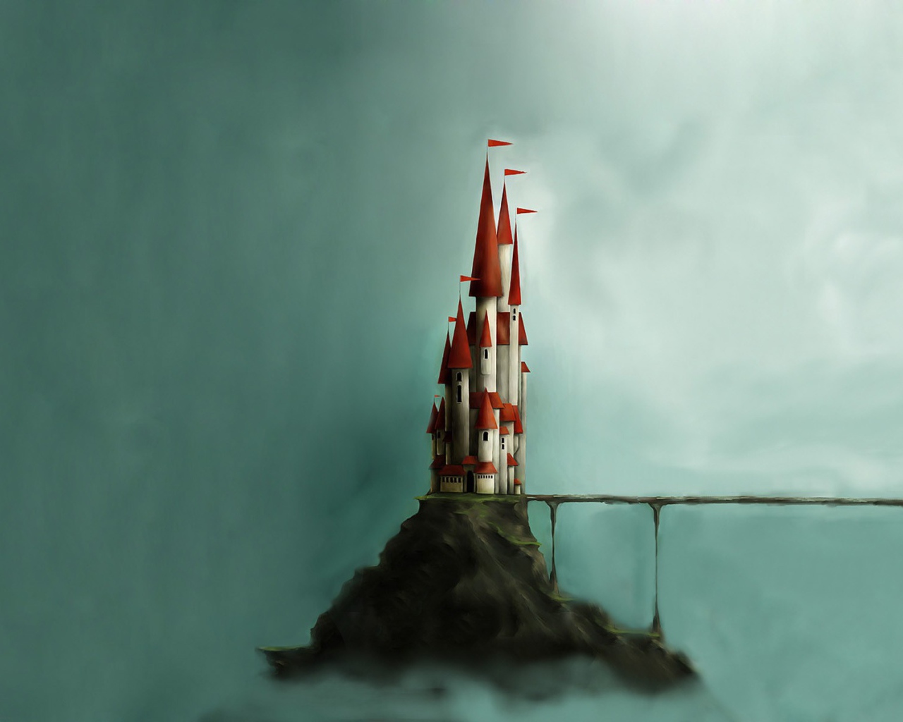 Маленький замок на скале, минимализм