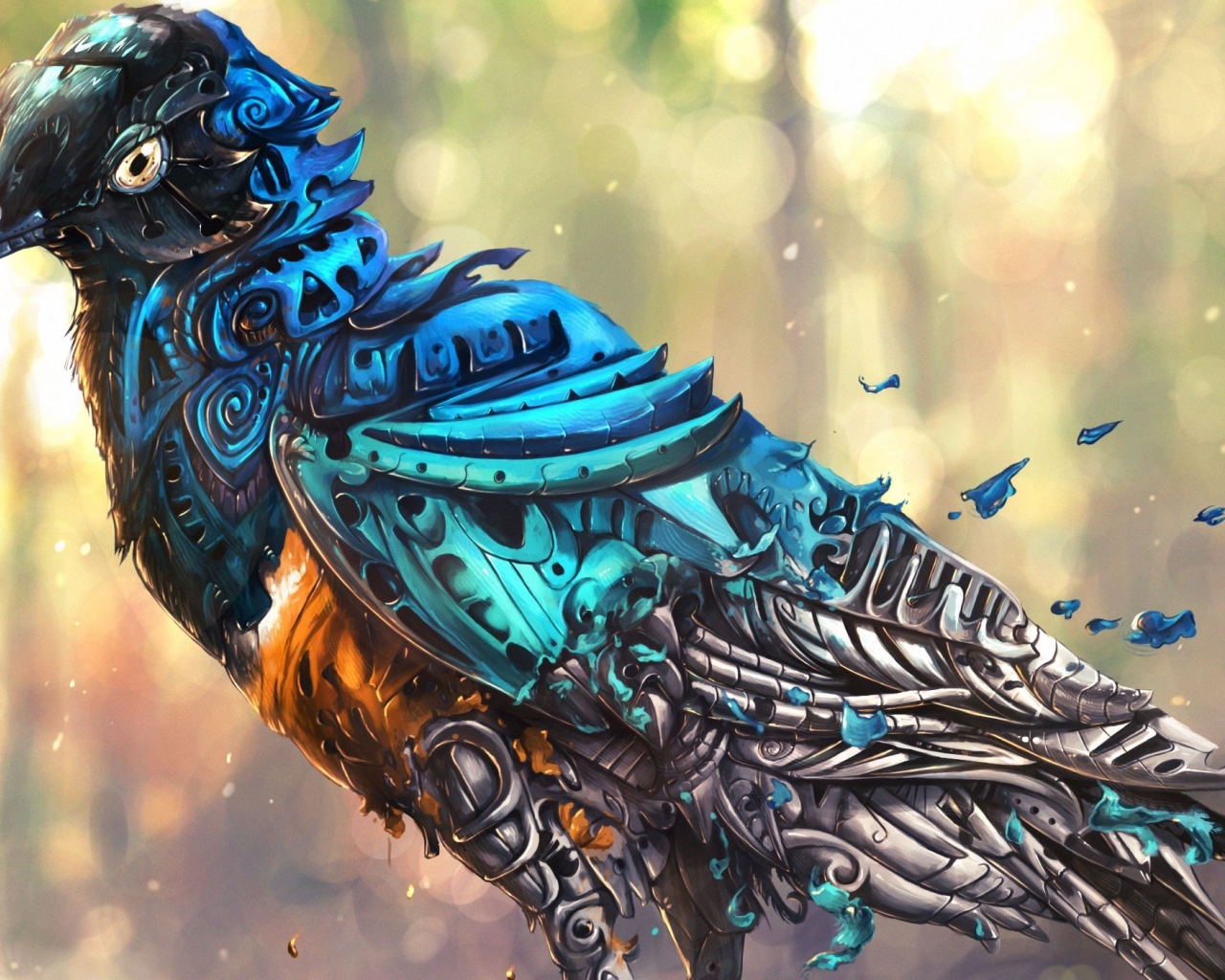 Птица голубь робот