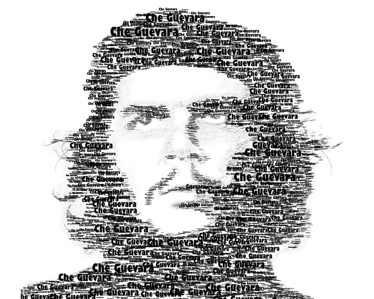 Лицо Че Гевары из букв