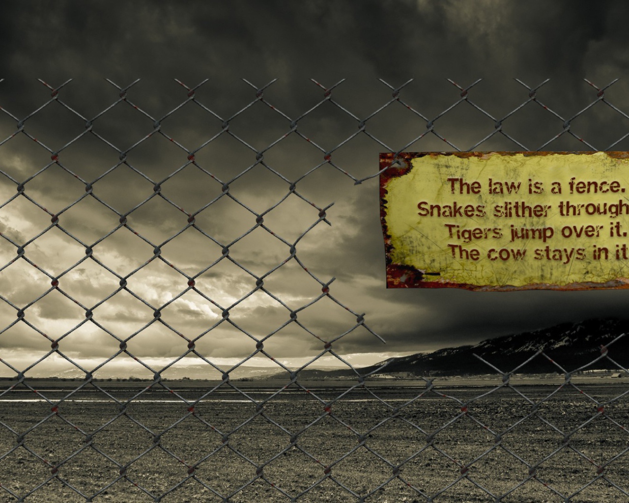 Надпись на заборе из сетки