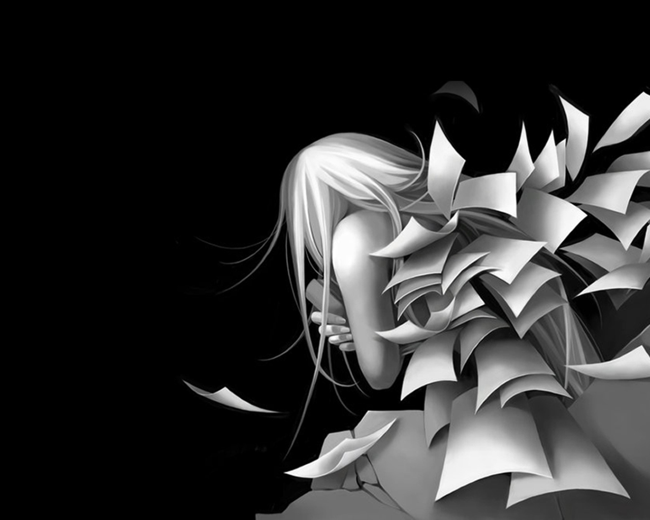 Листы бумаги на черном фоне