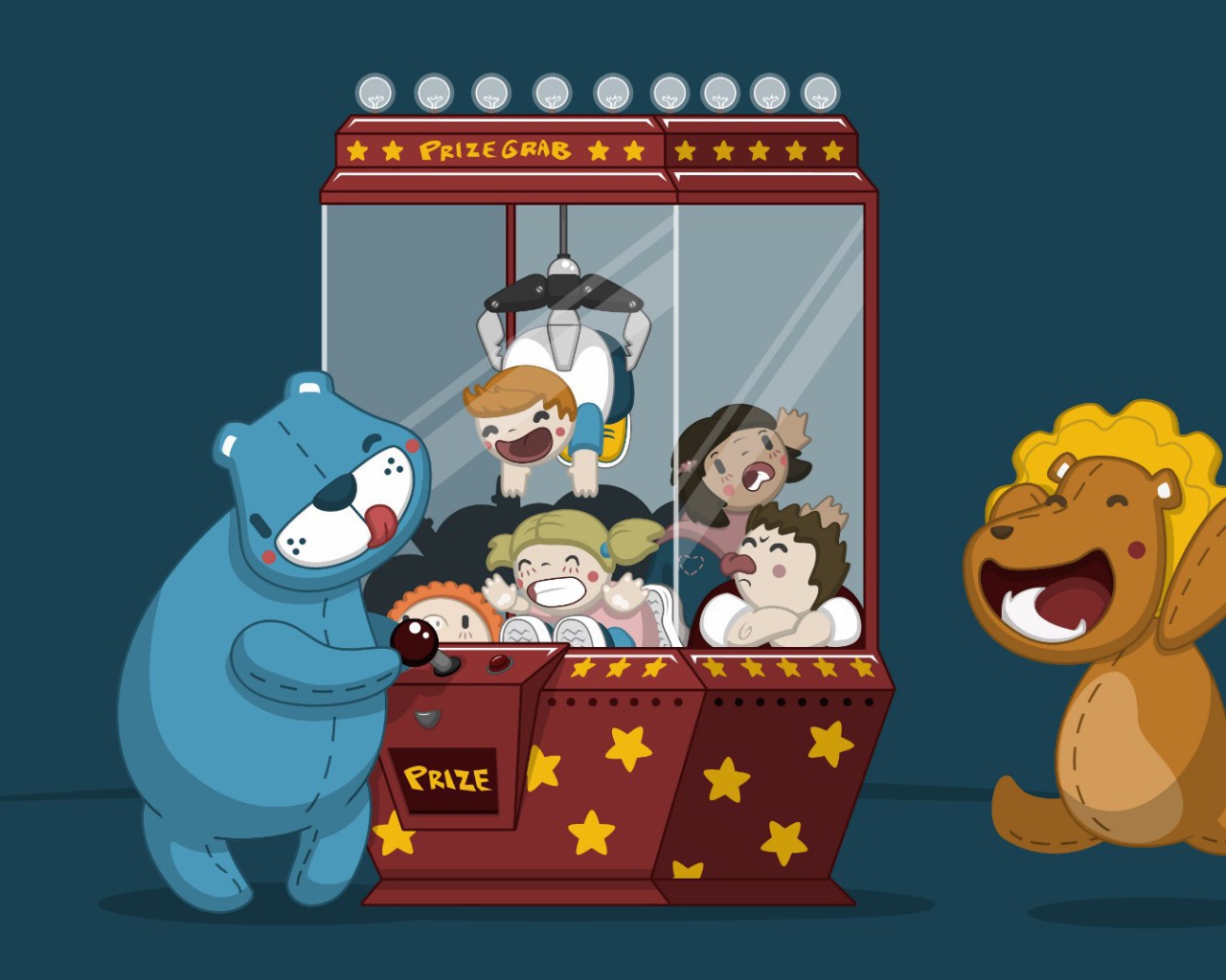 Игрушки пытаются выиграть детей