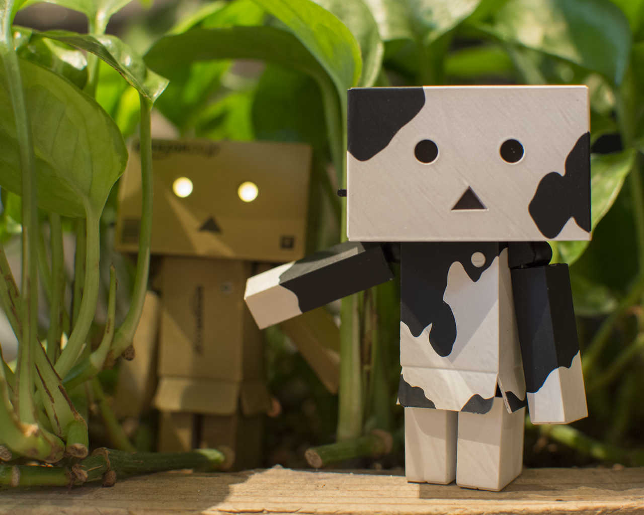 Два Дандо под листьями