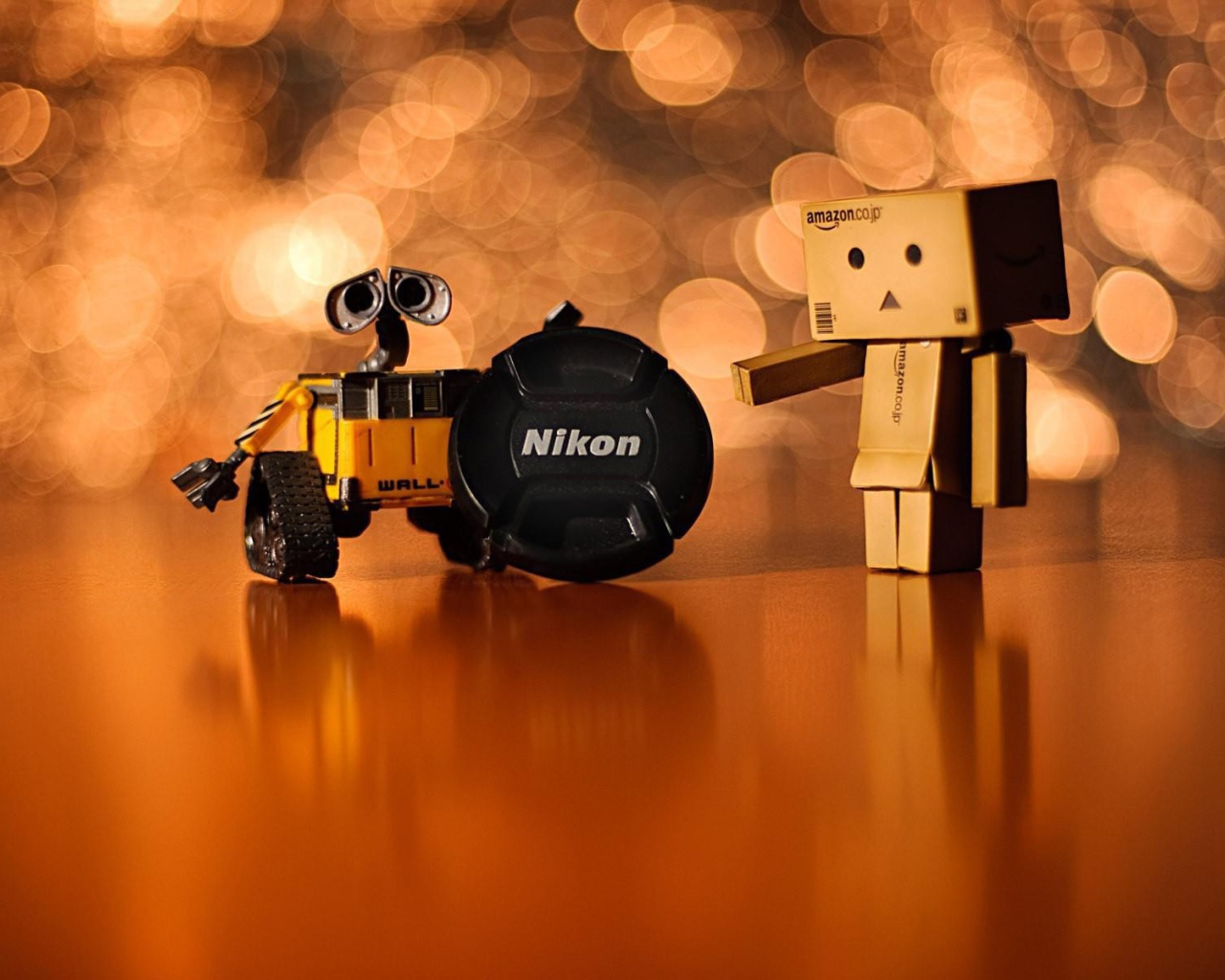 Валли и Дандо с крышкой от объектива Никон