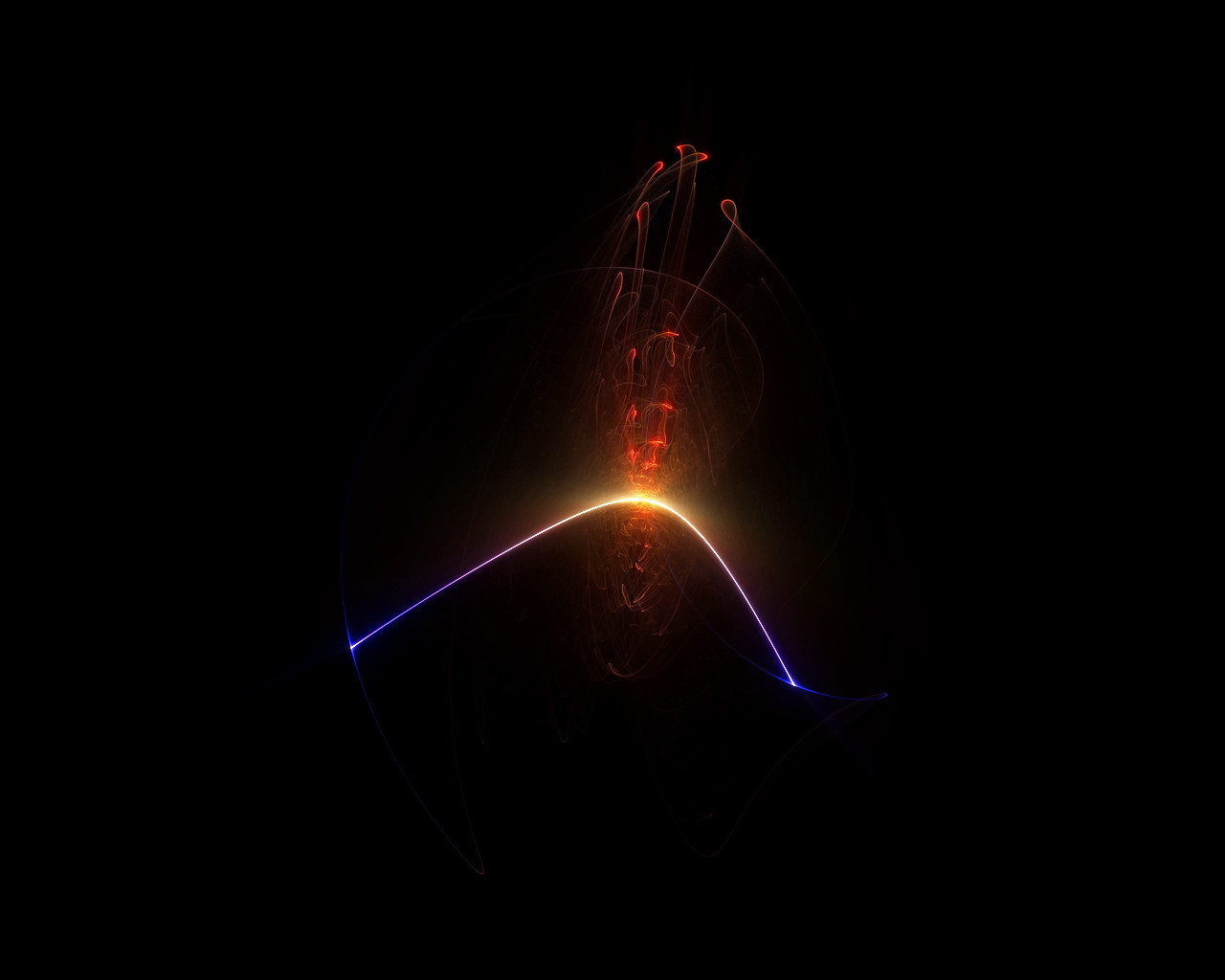 Световой рисунок на черном фоне