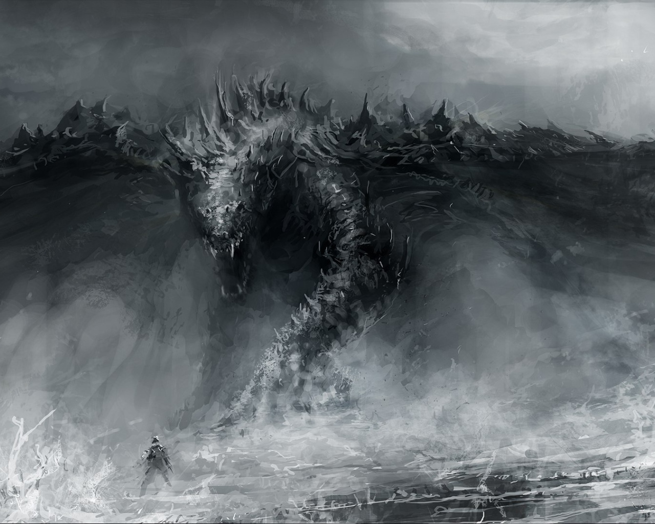 Арт Черный дракон