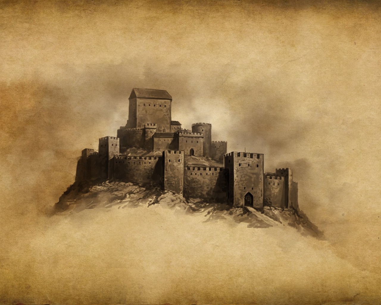 Замок нарисован карандашом