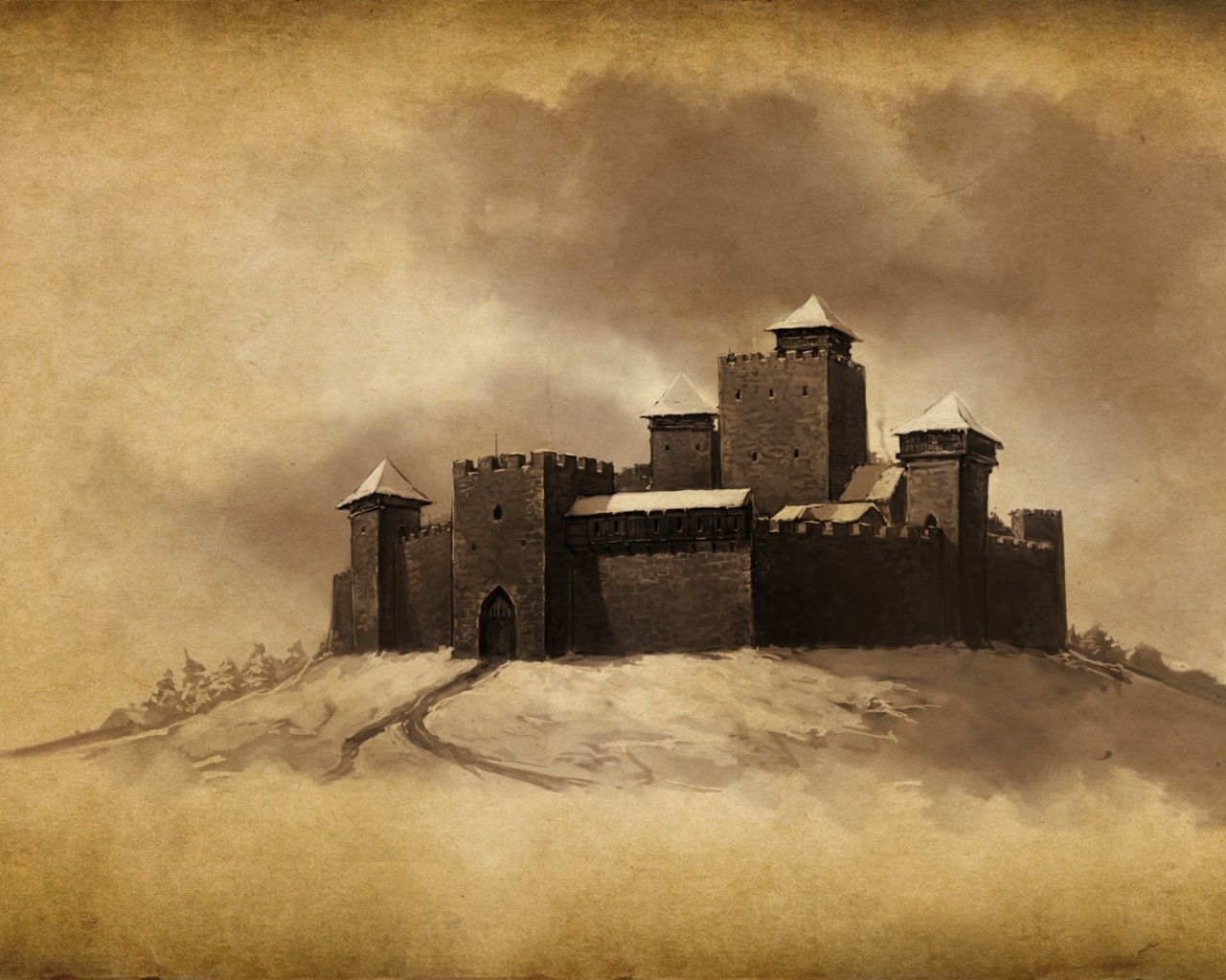 Замок на холме, рисунок