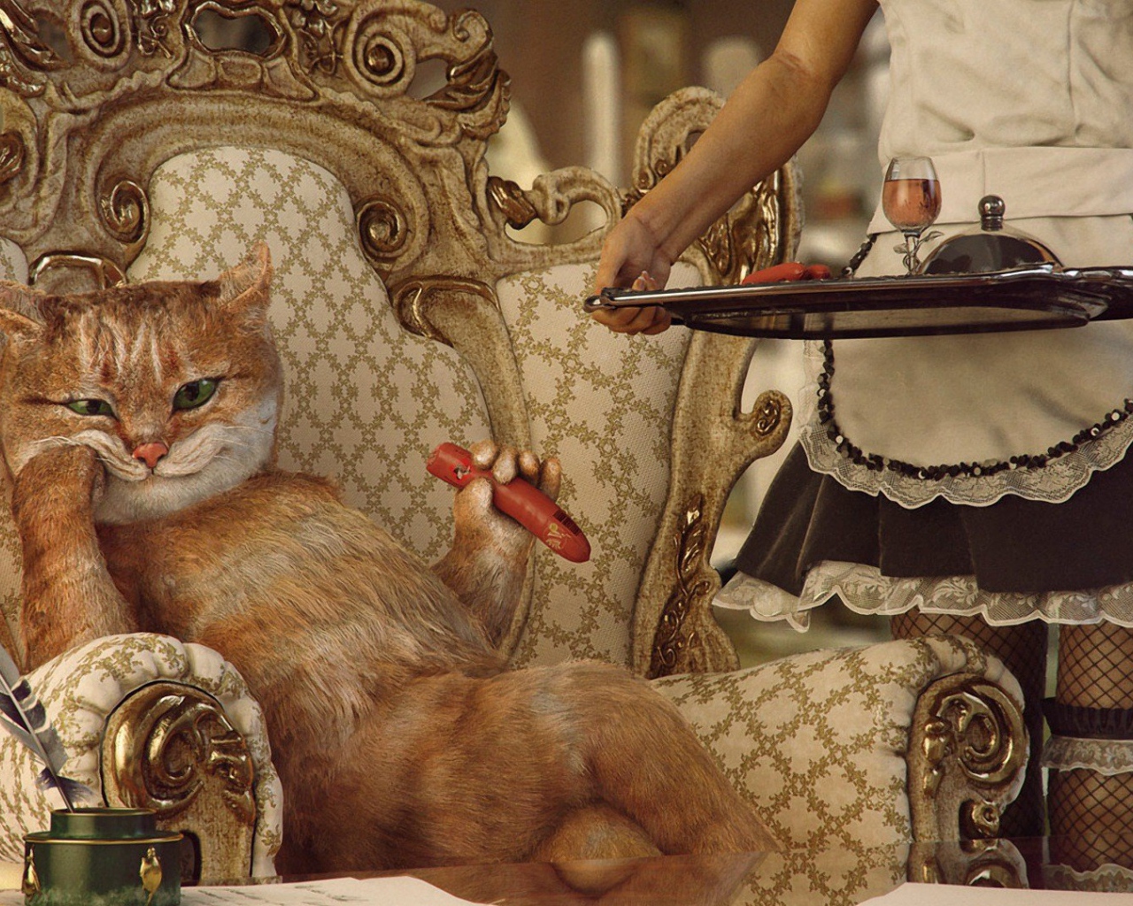 Кот аристократ в богатом доме