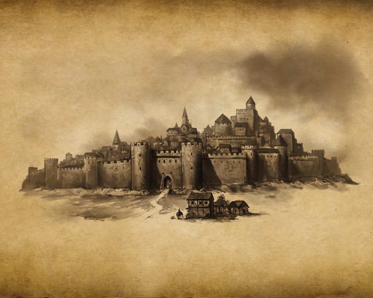 Укрепленный город, рисунок