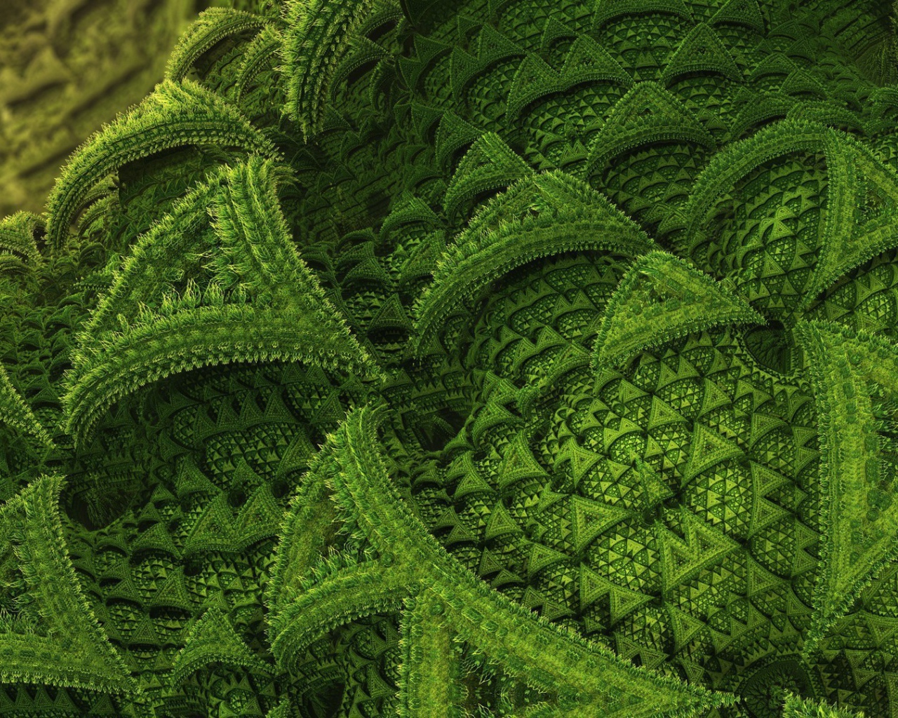 Зеленый узор треугольники