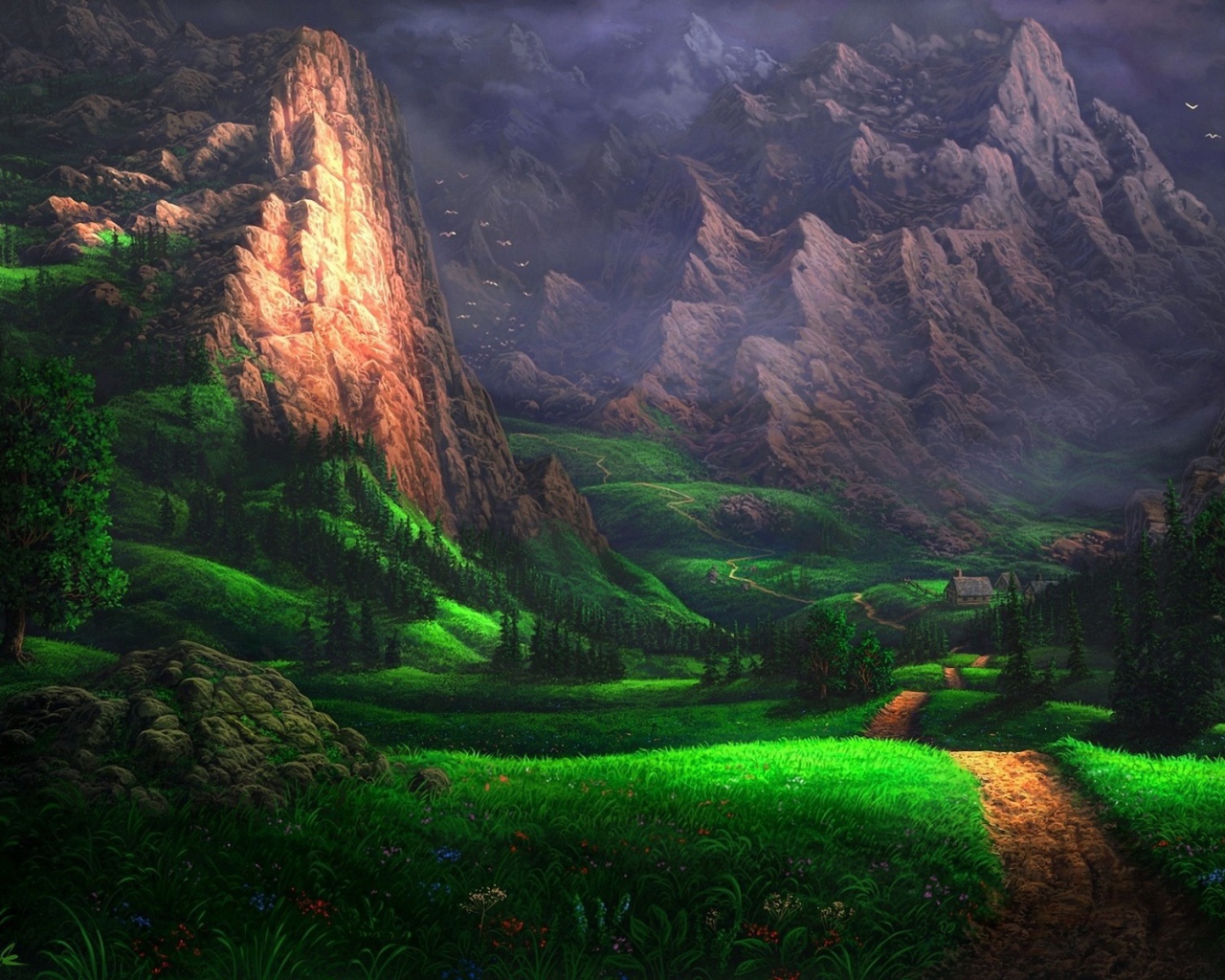 Дорога в горы, рисунок