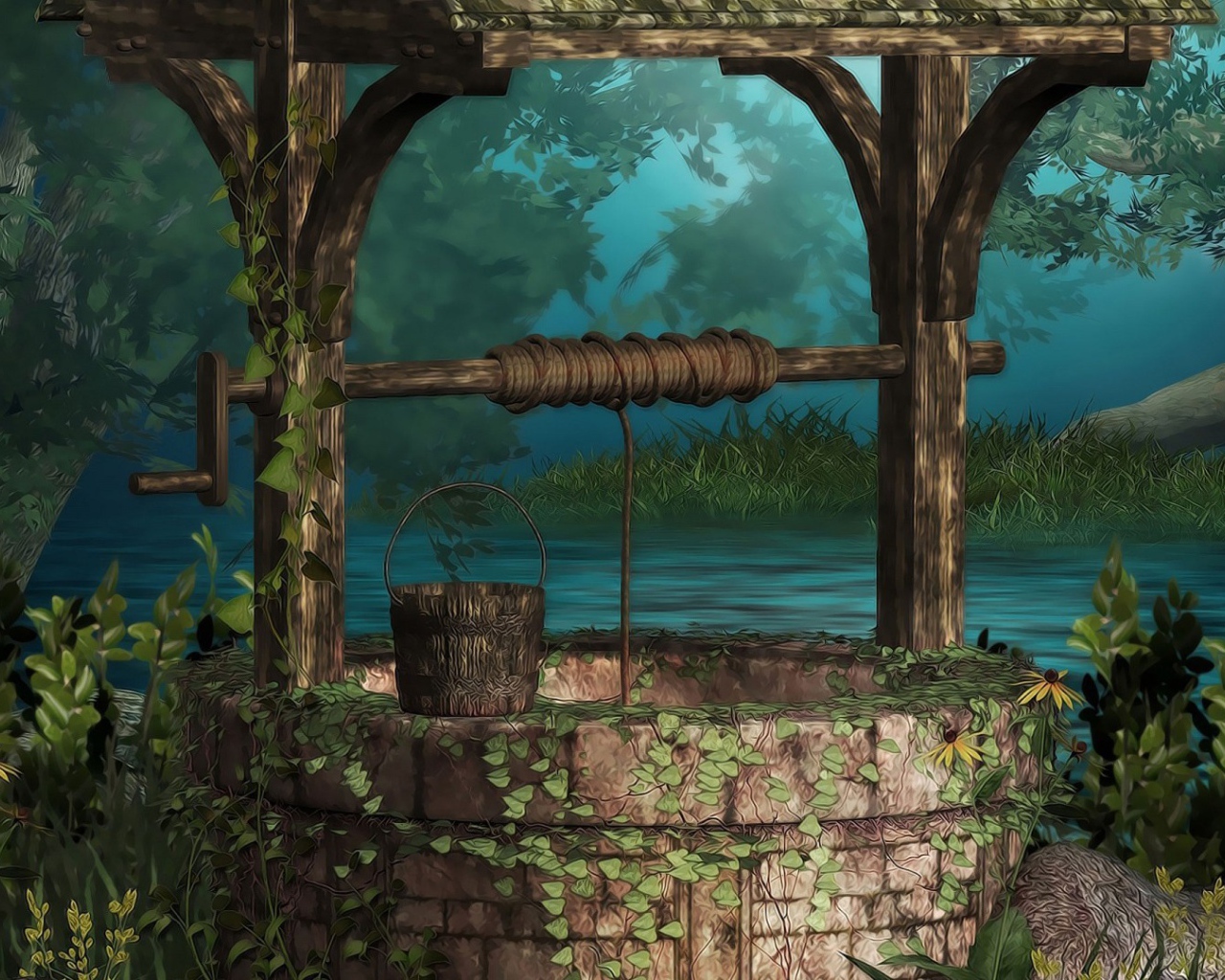 Каменный колодец у реки