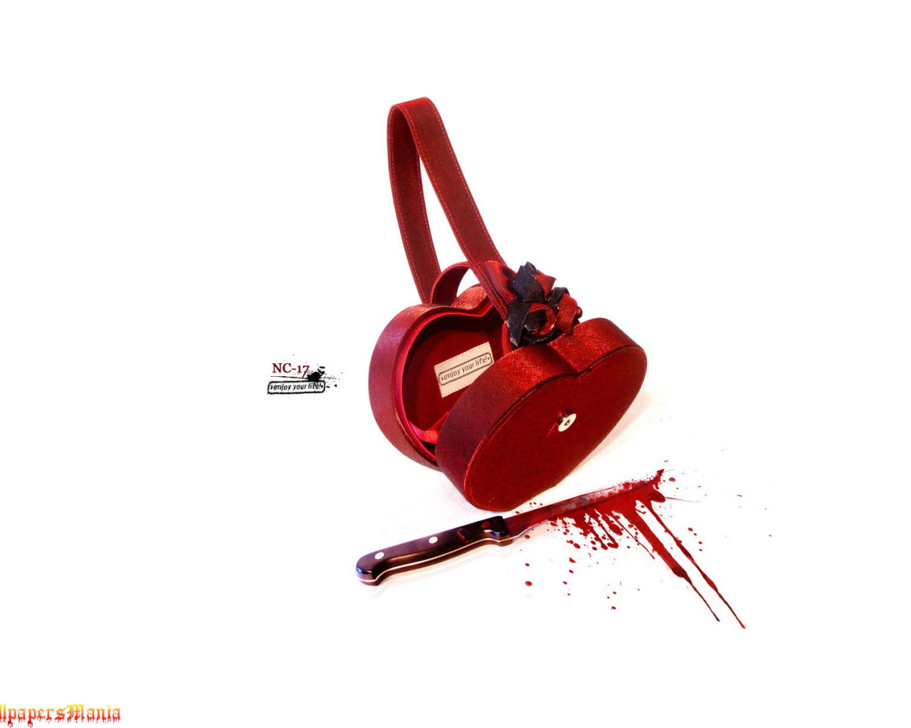 Сумка и нож в крови