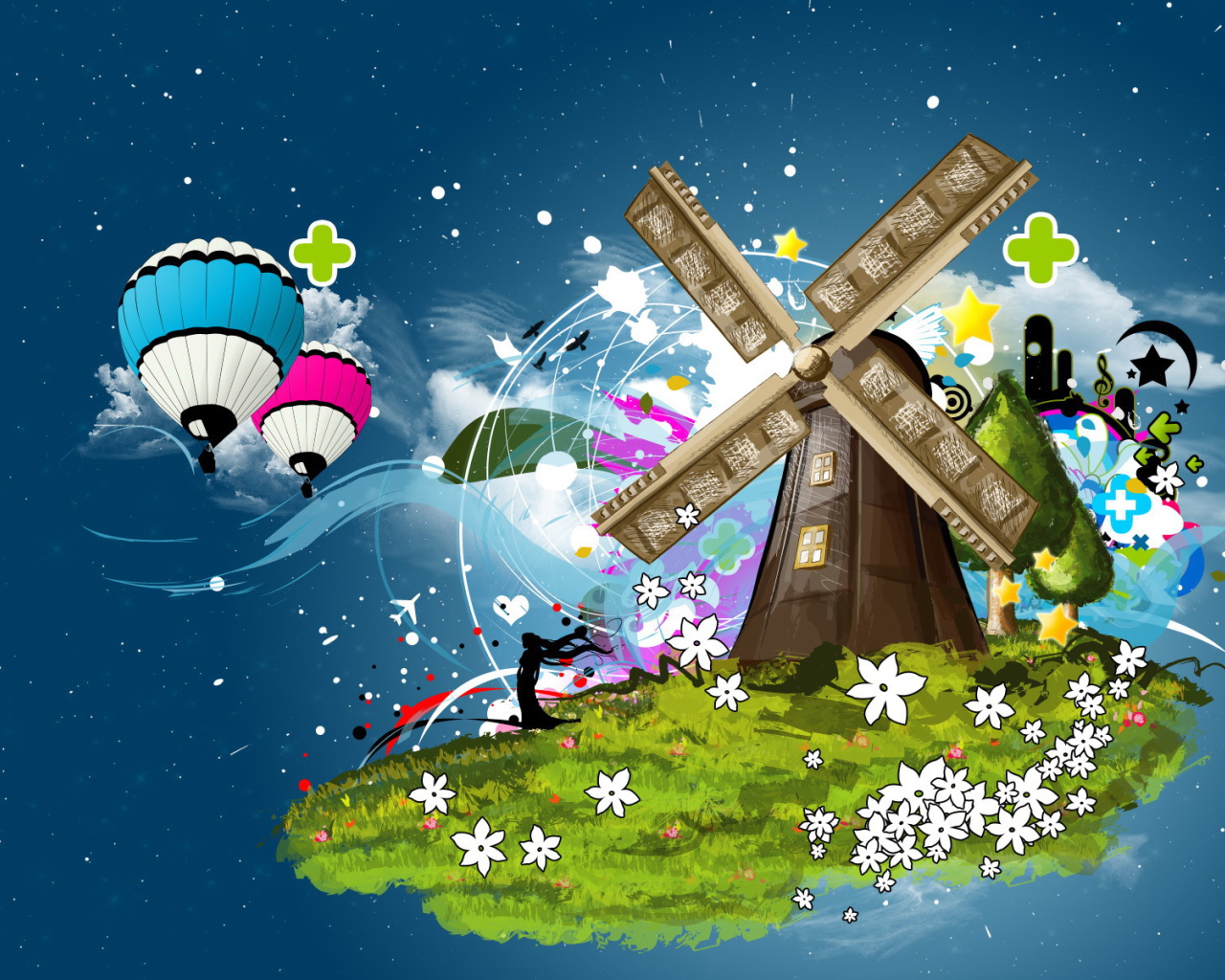 Ветреная мельница на острове