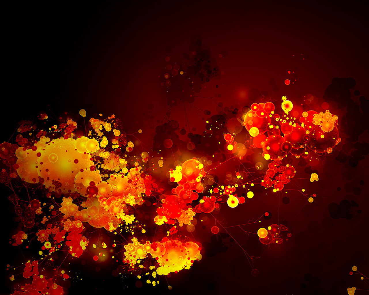 Желтые и красные пузыри