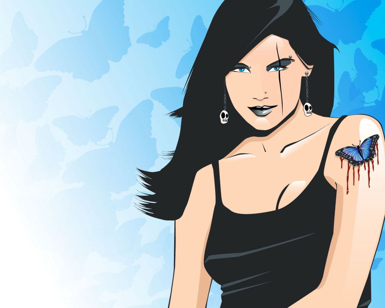 Бабочка на руке девушки