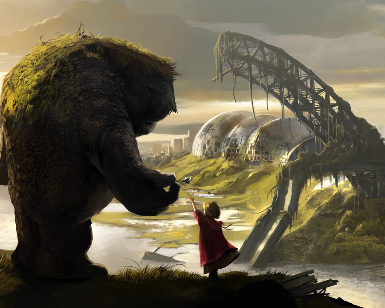 Девочка и большой монстр