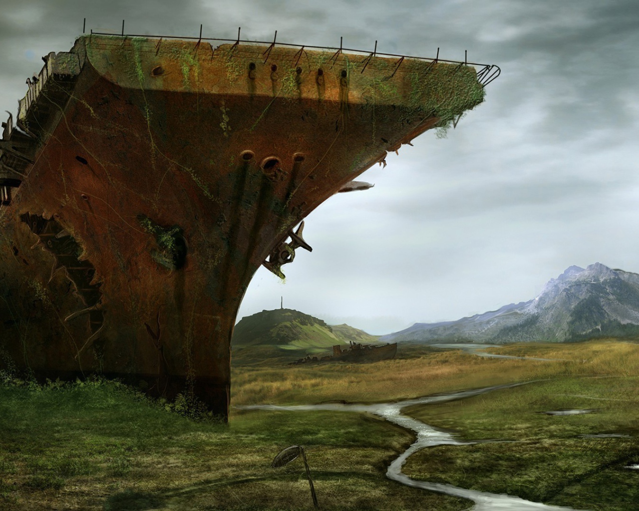 Авианосец в высохшем море