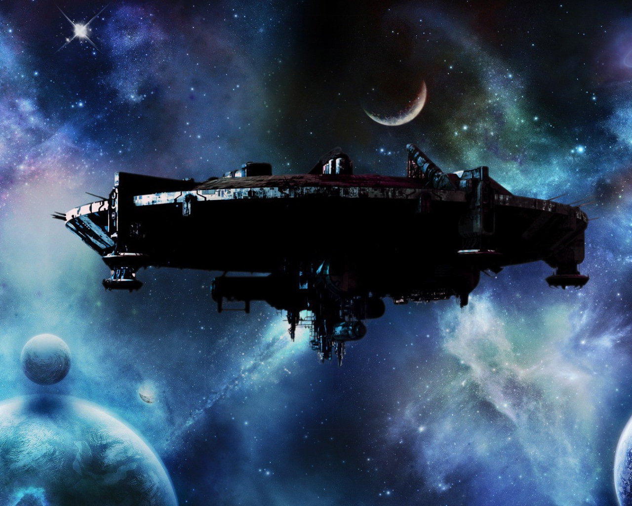 Корабль пришельцев в чужой планетной системе