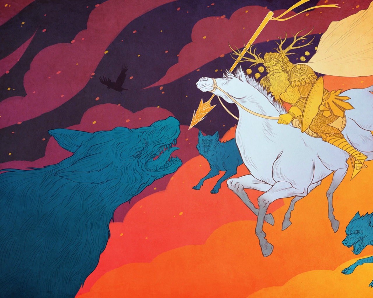 Один среди волков, фэнтези арт