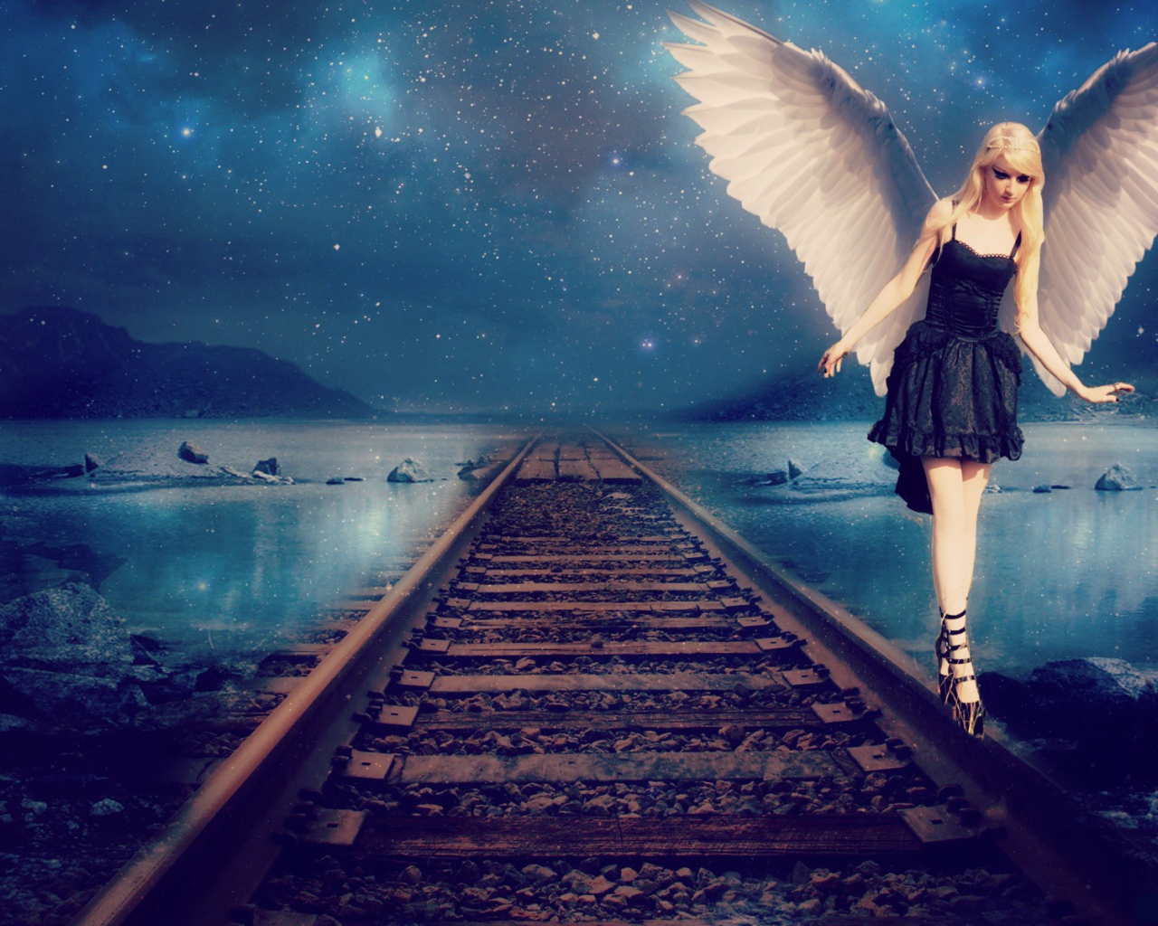 Ангел идет по рельсам