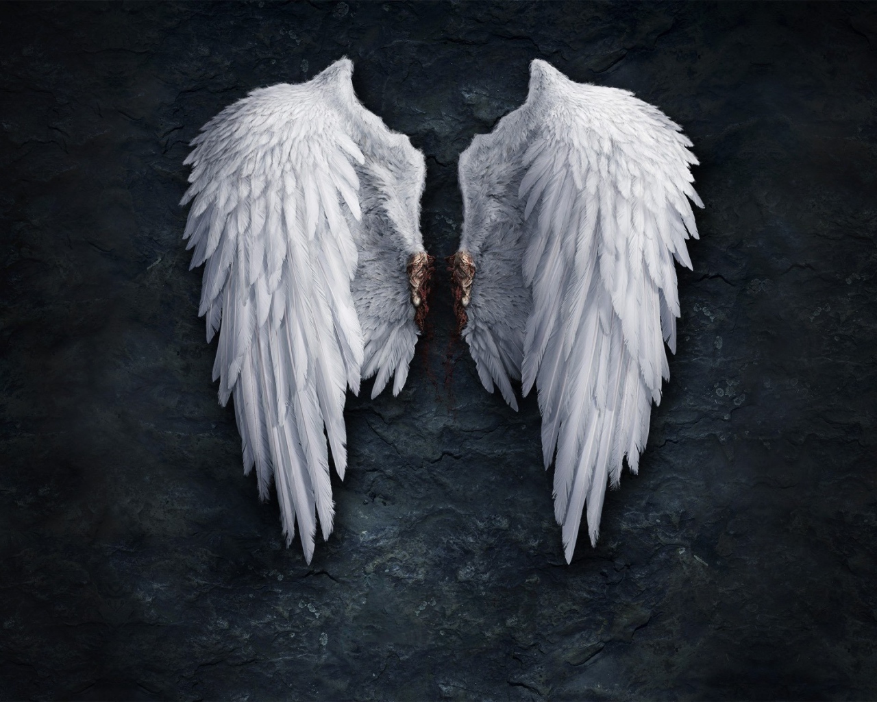 Крылья ангела на черном фоне