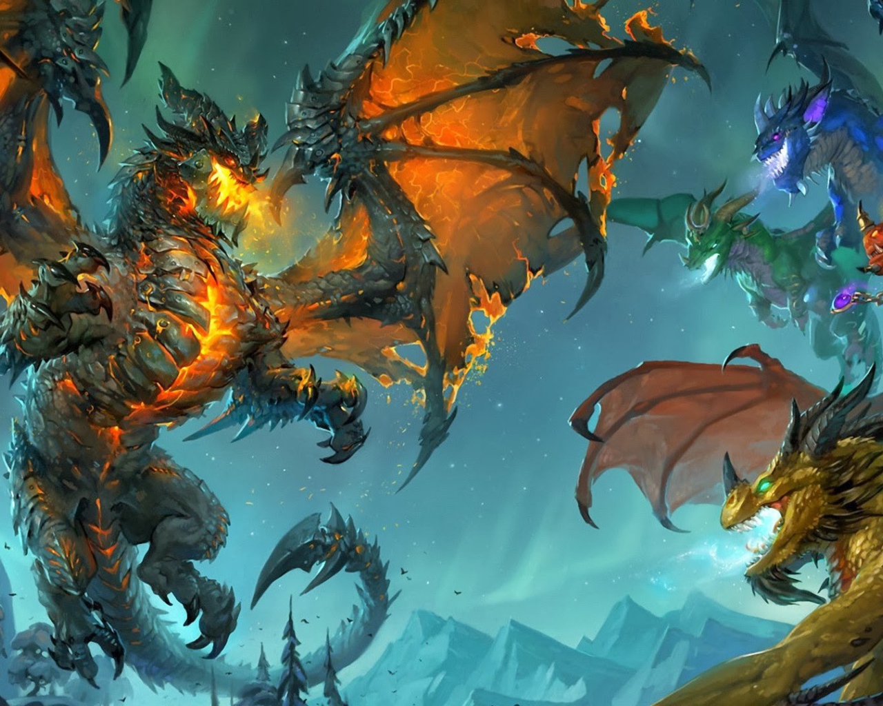 Сражение огнедышащих драконов