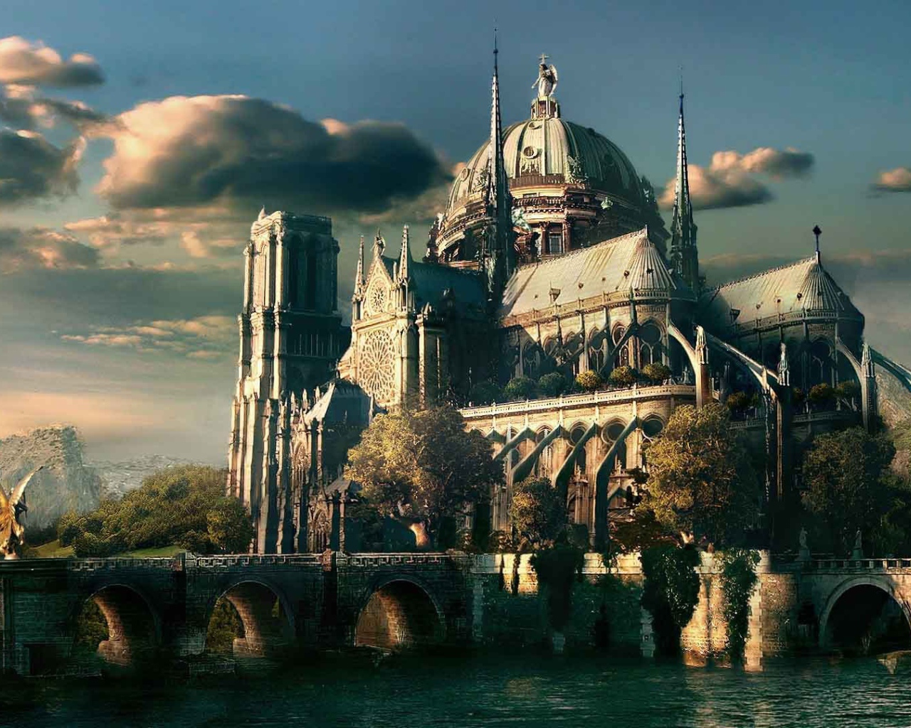 Красивый замок фэнтези