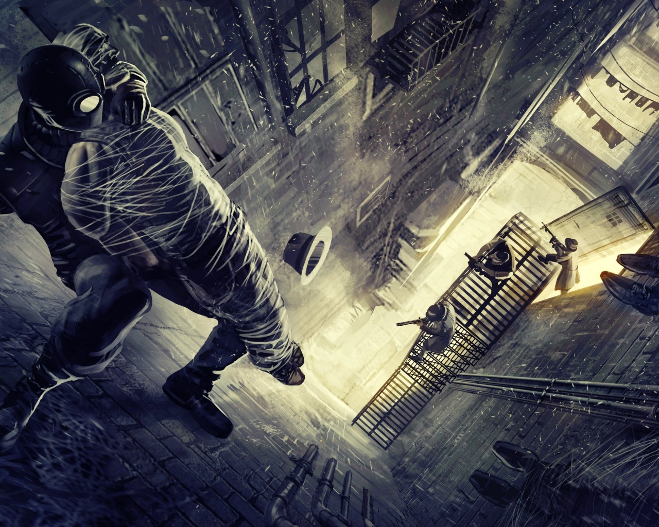 Черный Человек паук на стене