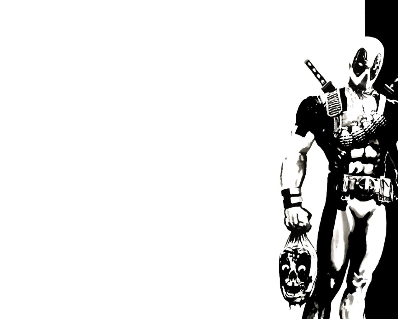 Черно белый Дэдпул