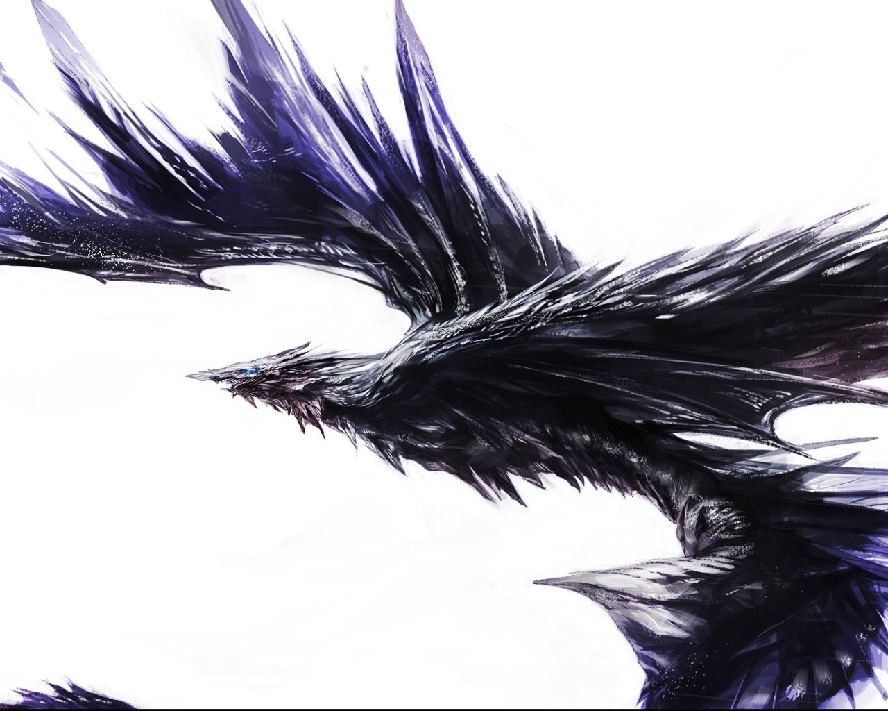 Черный крылатый дракон